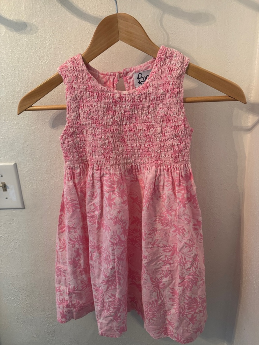 Vintage Lilly Pulitzer Pink Smocked Floral Kids Dress
